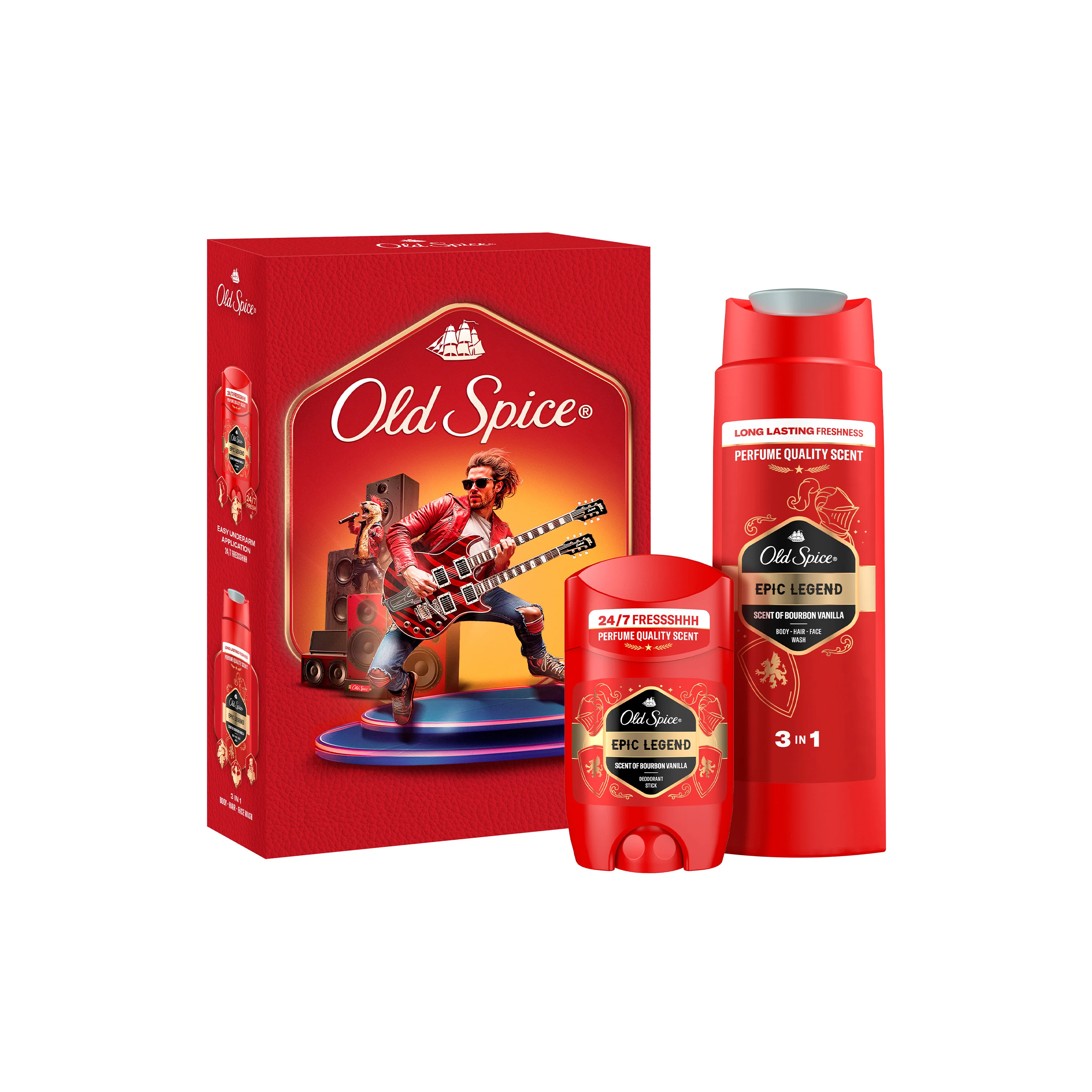 Old Spice Epic Legend Rockstar Zestaw dezodorant w sztyfcie, 50 ml + żel pod prysznic, 250 ml