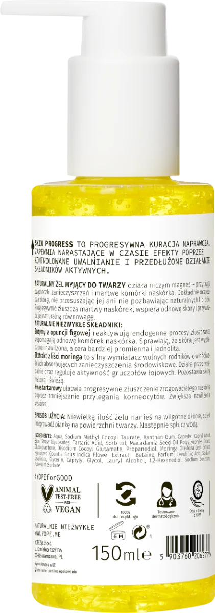 YOPE Skin Progress żel myjący do twarzy acidofilny, 150 ml