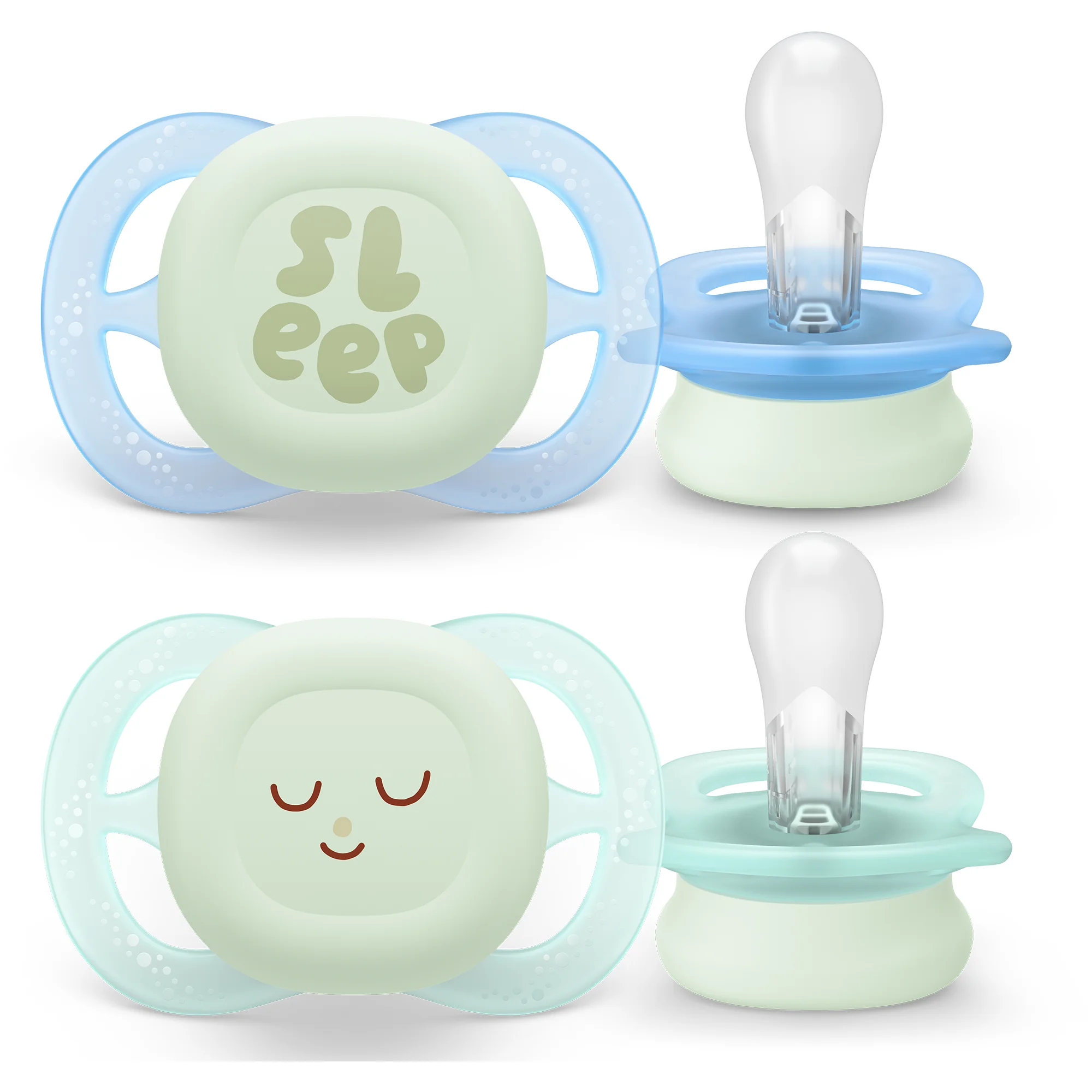 Philips Avent Ultra Start Nighttime świecący w ciemności ortodontyczny smoczek uspokajający 0-2 m, 2 sztuki