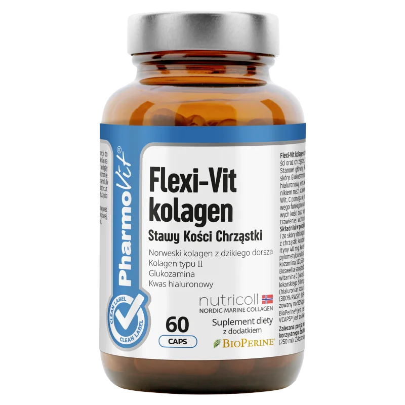 Clean label Pharmovit Flexi-Vit kolagen 60 kapsułek