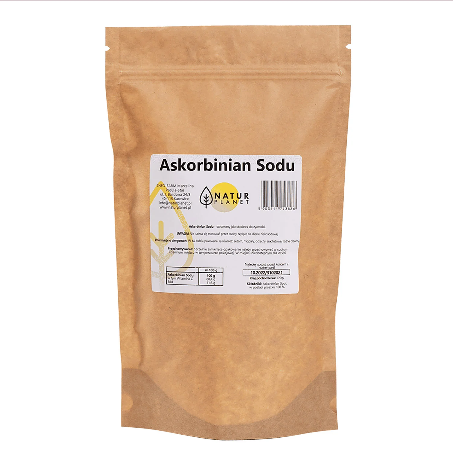 Natur Planet Askorbinian Sodu proszek 300 g