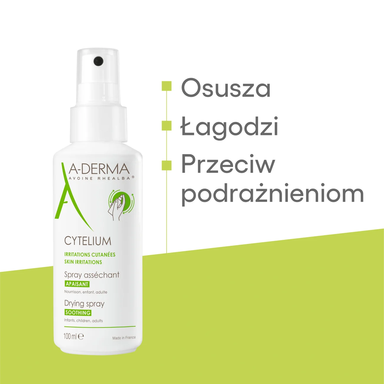 A-Derma Cytelium spray osuszający do skóry podrażnionej, 100 ml
