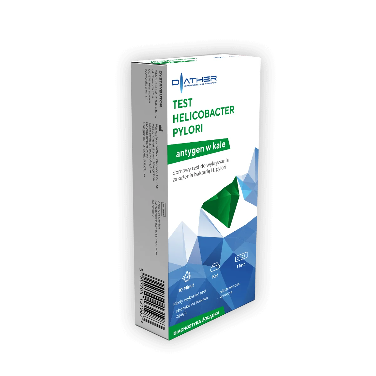 Diather Test Helicobacter Pylor domowy test do wykrywania zakażenia bakterią H. pylori, 1 szt.