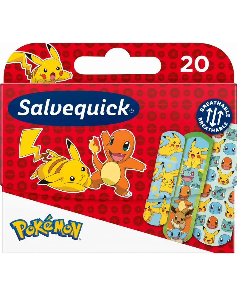 Salvequcik Kids plastry dla dzieci, Pokemon, 20 sztuk