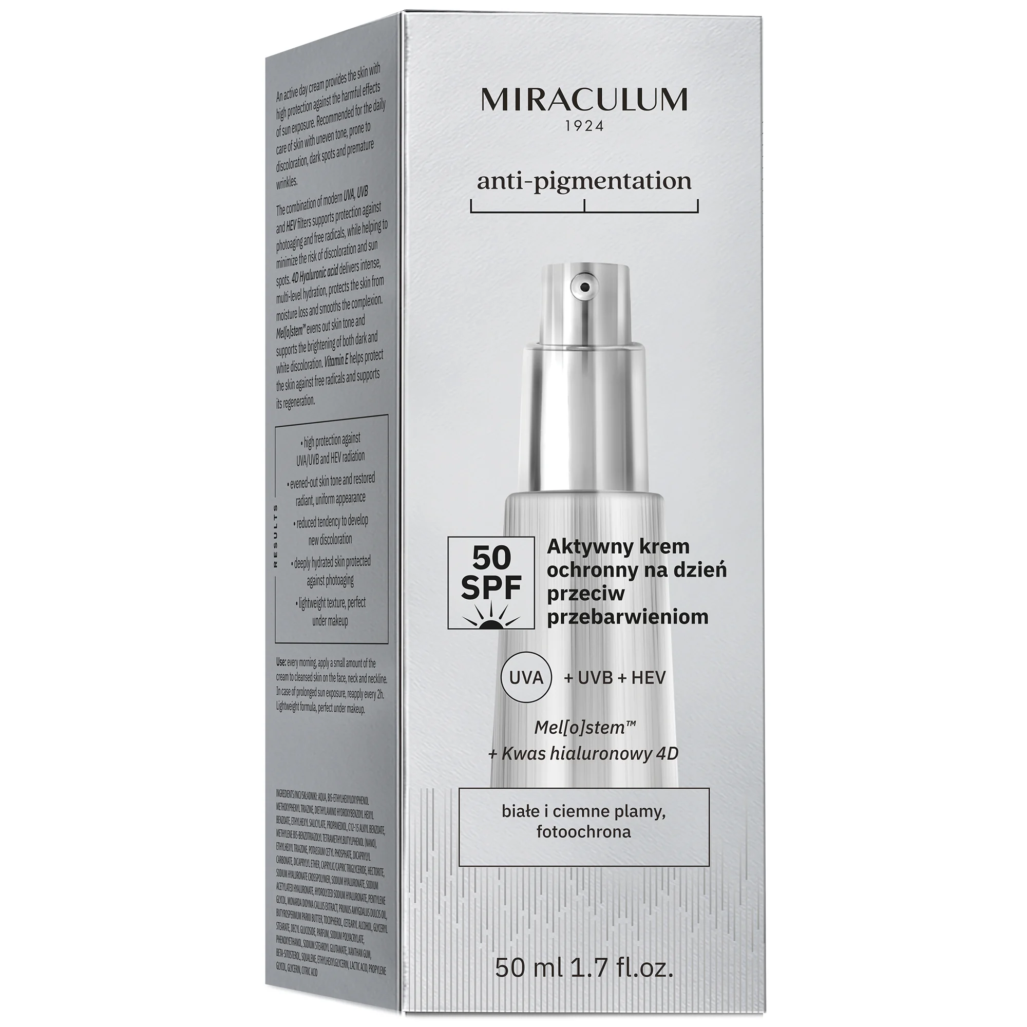 Miraculum Anti-Pigmentation aktywny krem na dzień przeciw przebarwieniom SPF 50, 50 ml