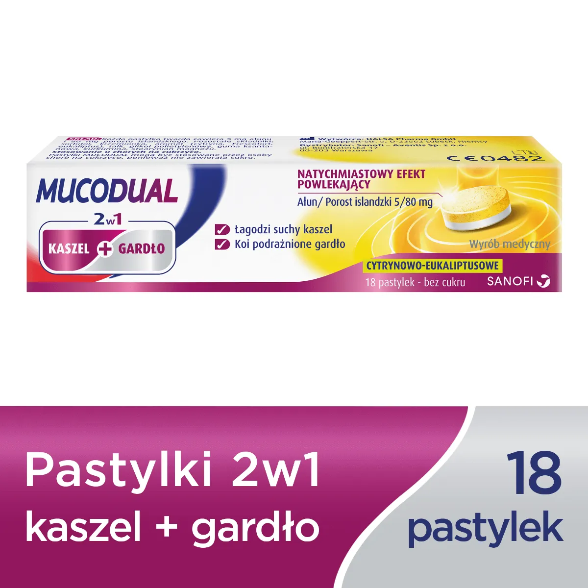 Mucodual Pastylki, 18 pastylek do ssania