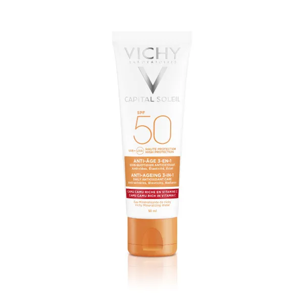 Vichy Ideal Soleil Anti-Age, krem przeciwstarzeniowy do twarzy SPF 50, 50 ml