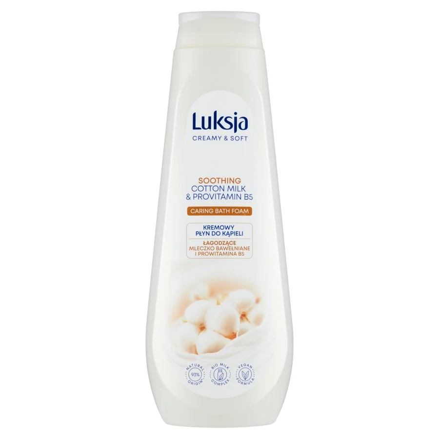 Luksja Silk Care kremowy płyn do kąpieli Mleczko bawełniane i Prowitamina B5, 900 ml