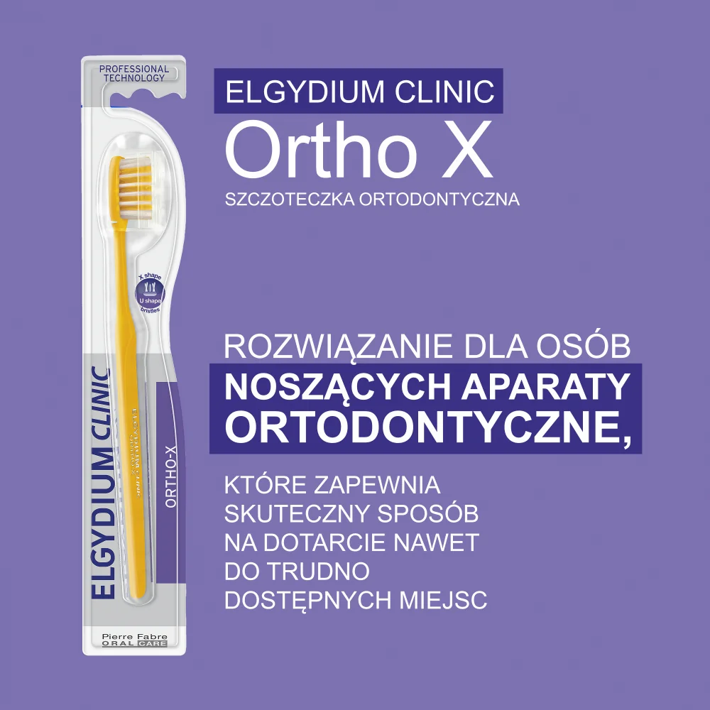 Elgydium Clinic Ortho-X ortodontyczna szczoteczka do zębów, 1 szt.