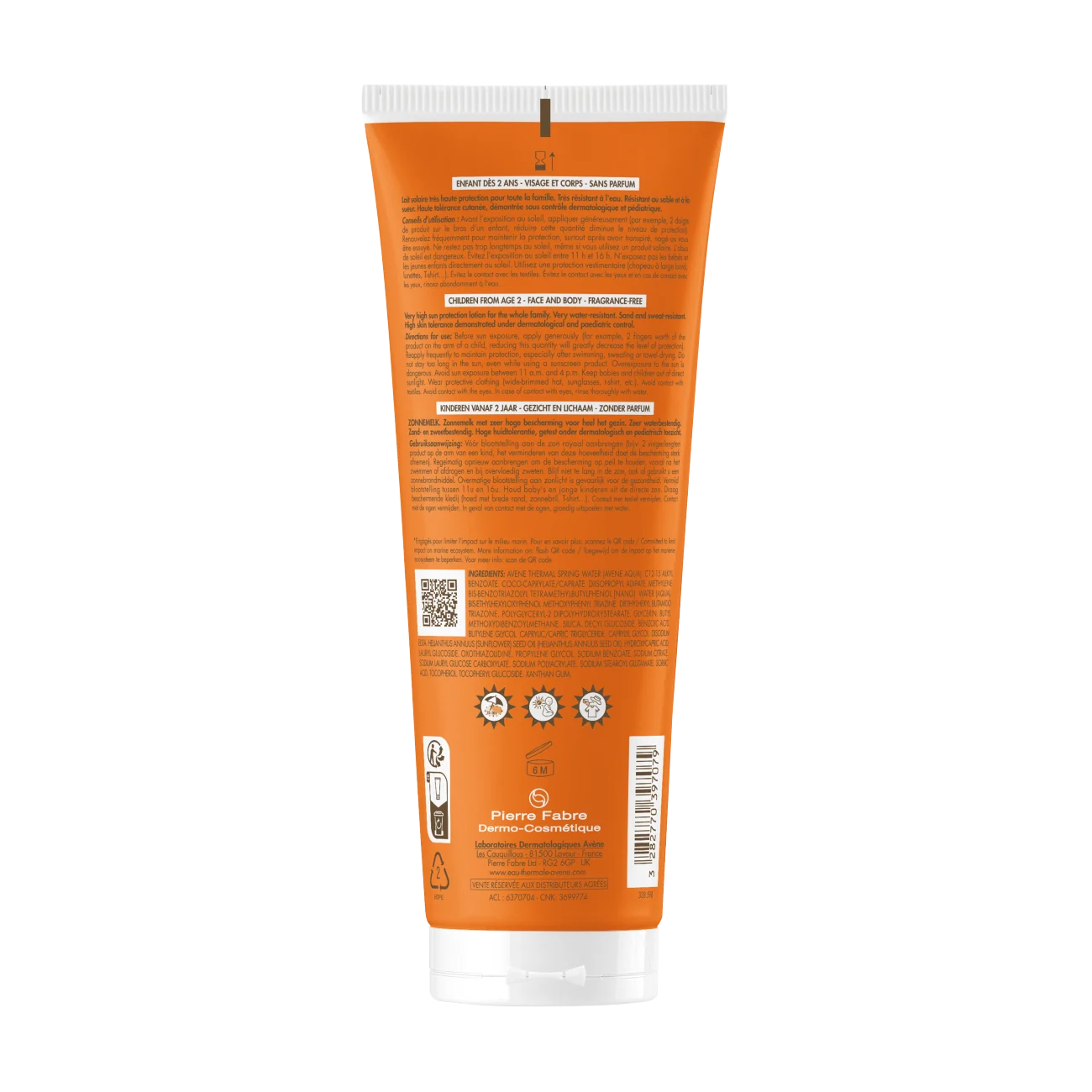 Avène Bardzo wysoka ochrona przeciwsłoneczna mleczko dla dzieci SPF 50+, 250 ml