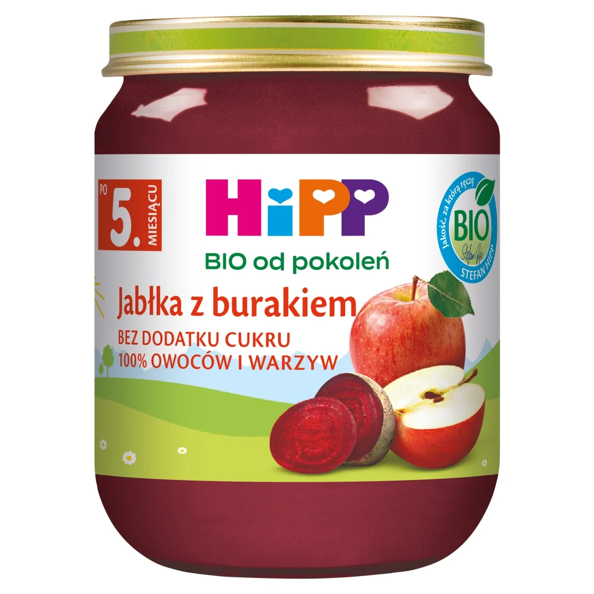 HiPP BIO od pokoleń jabłka z burakiem po 5. miesiącu, 125 g