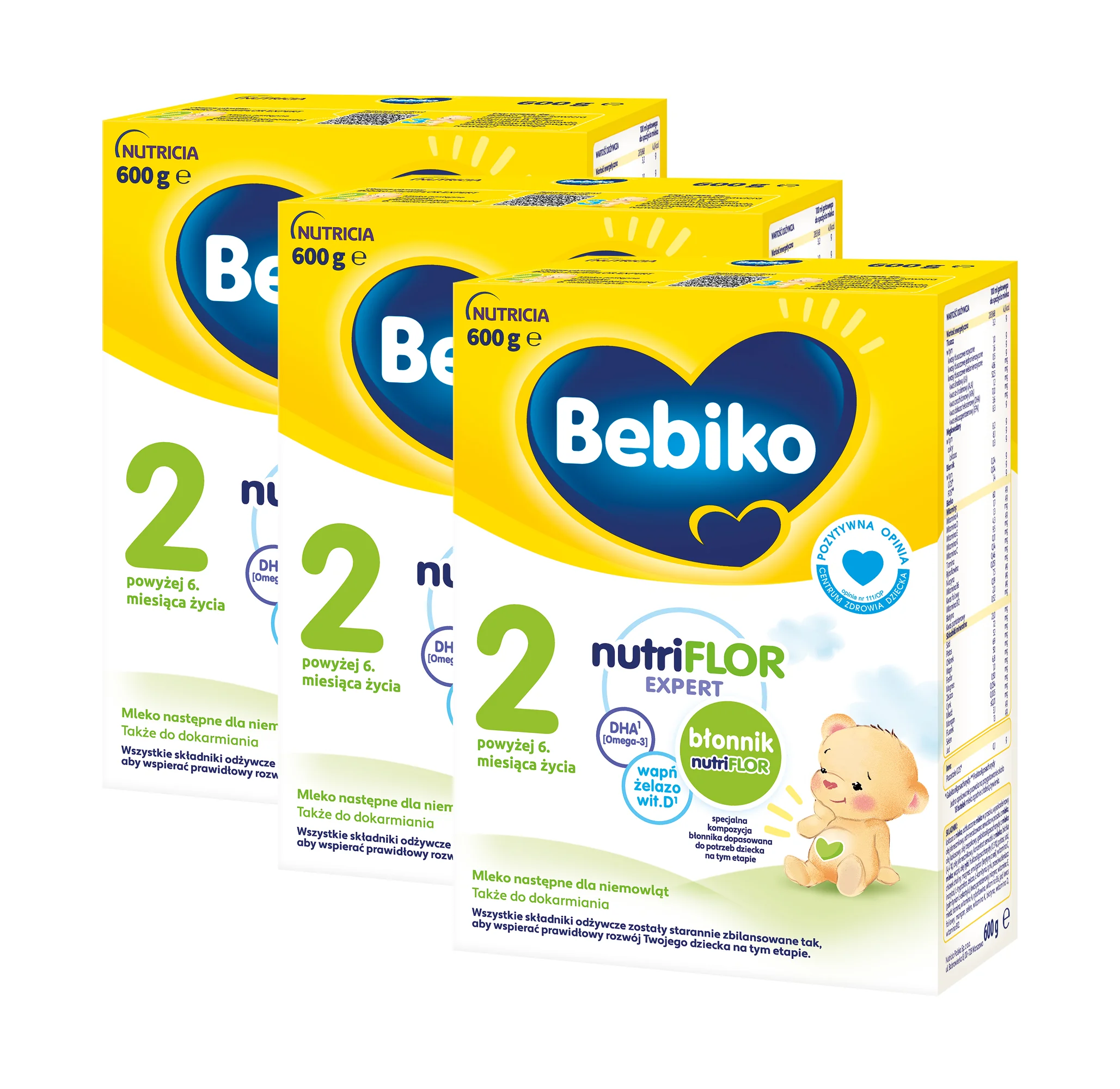 Bebiko 2 Mleko następne dla niemowląt powyżej 6. miesiąca życia,  3 x 600 g
