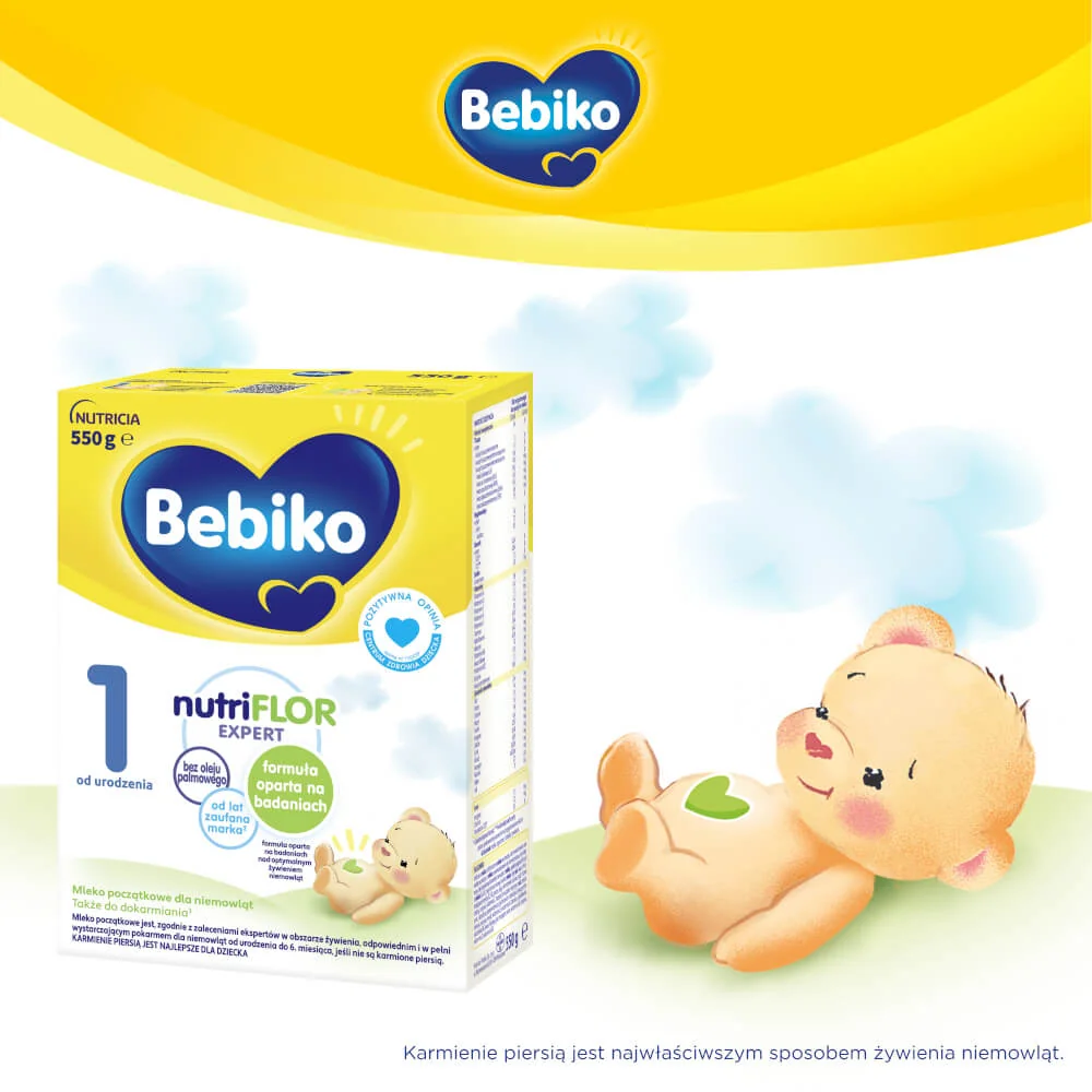 Bebiko 1 mleko początkowe dla niemowląt od urodzenia, 550 g