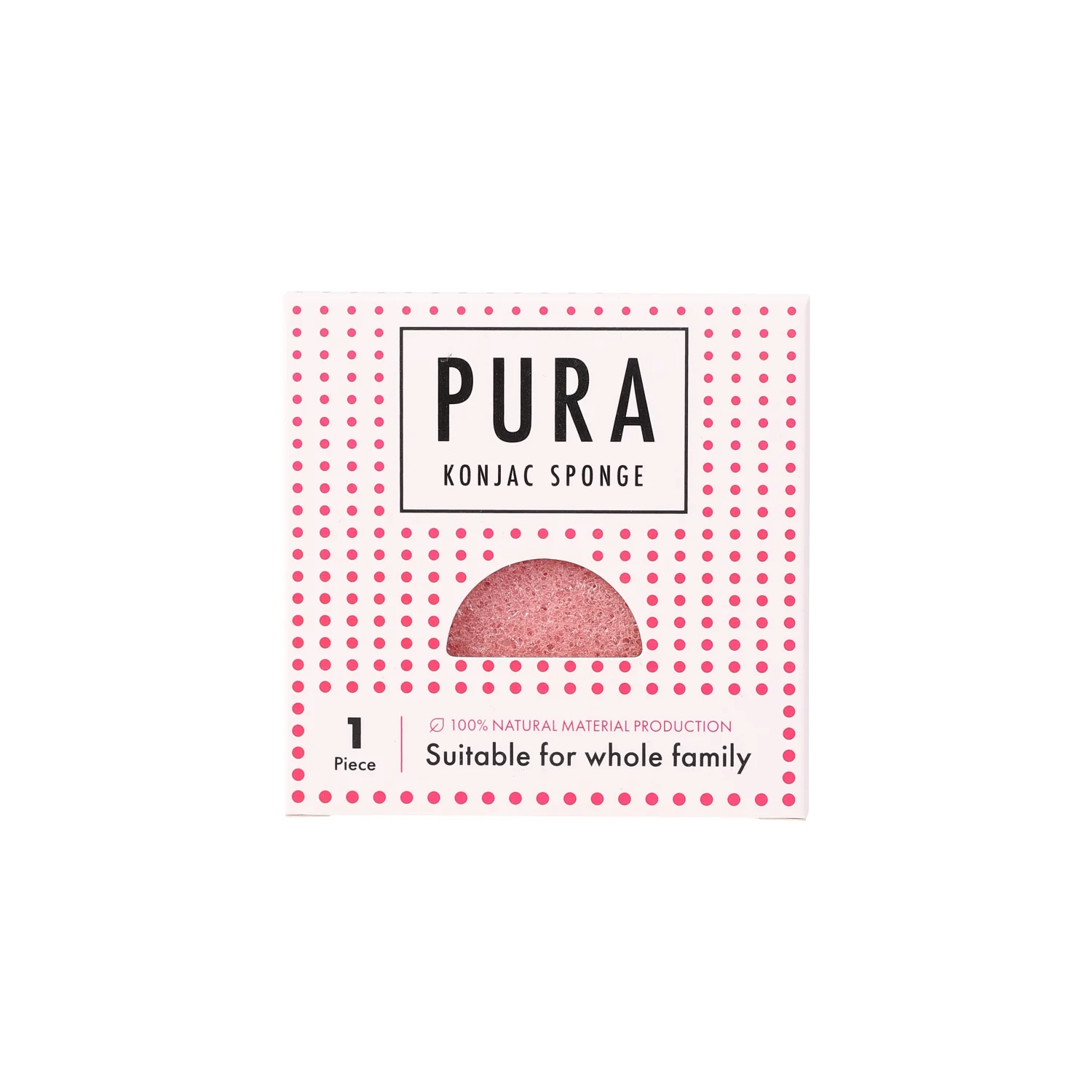 Sister Young Pura pink, naturalna gąbka konjac do twarzy, 1 sztuka