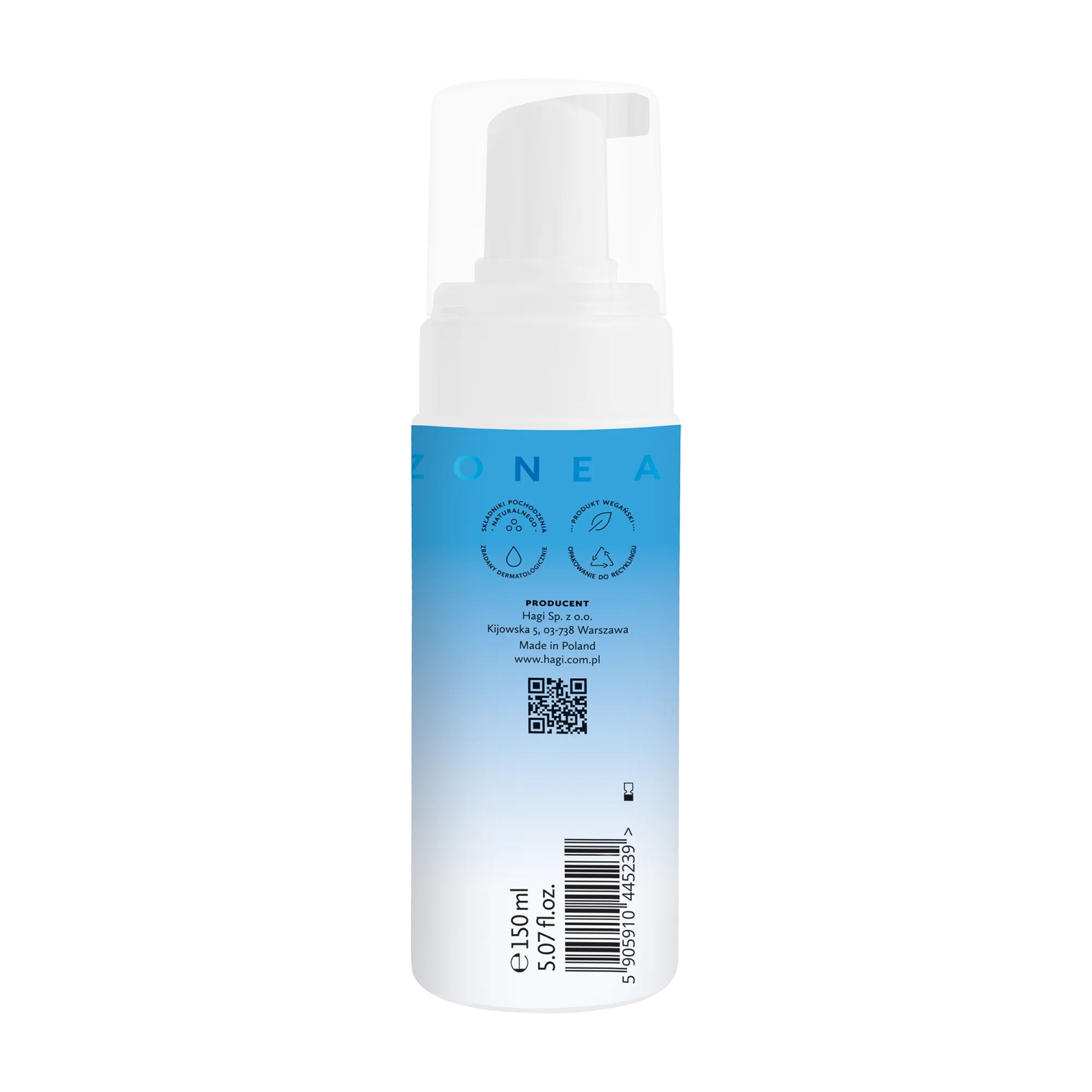 Aqua Zone łagodna pianka do mycia twarzy, 150 ml