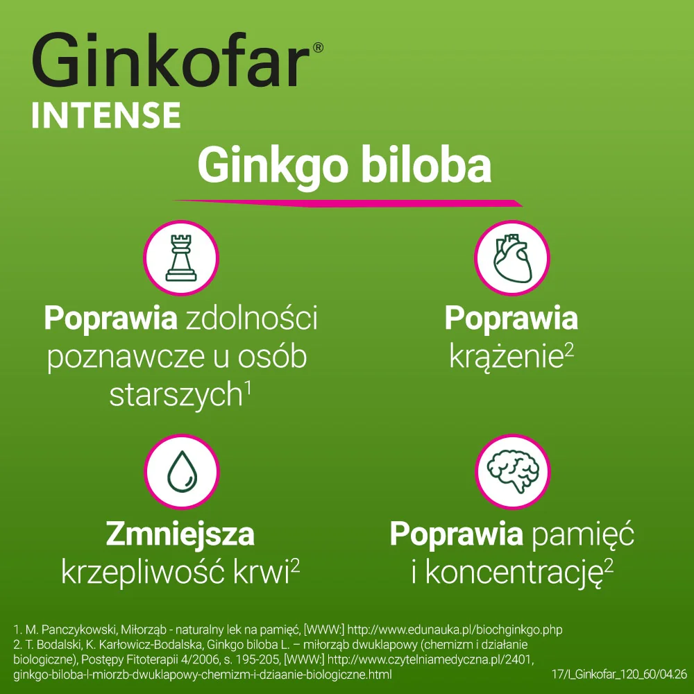 Ginkofar Intense 120 mg, 60 tabletek powlekanych
