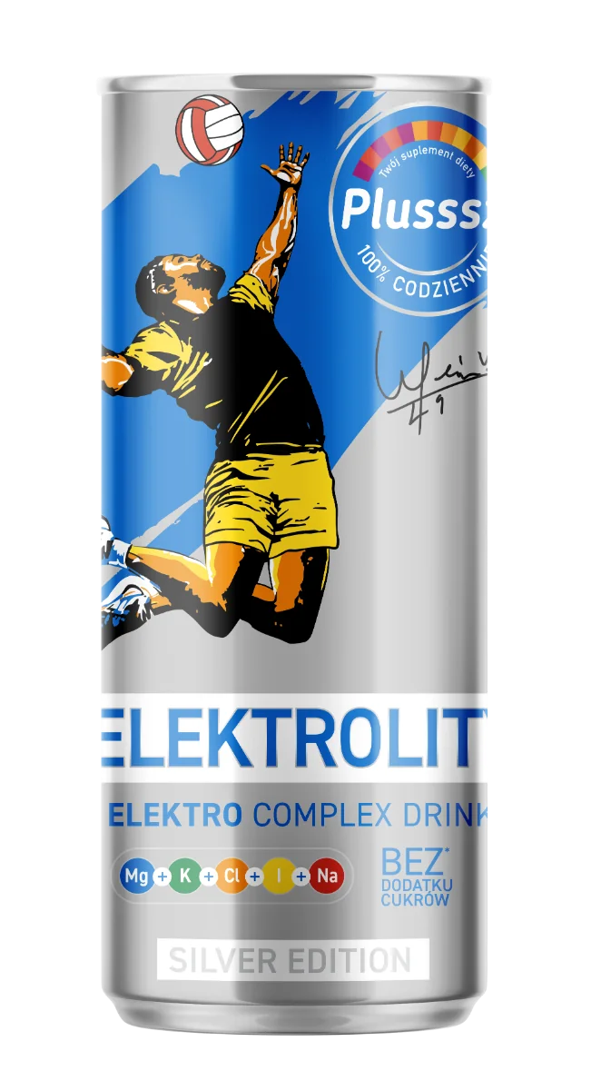 Plusssz Elektrolity Elektro Complex Drink Silver Edition gazowany napój w puszce, 250 ml