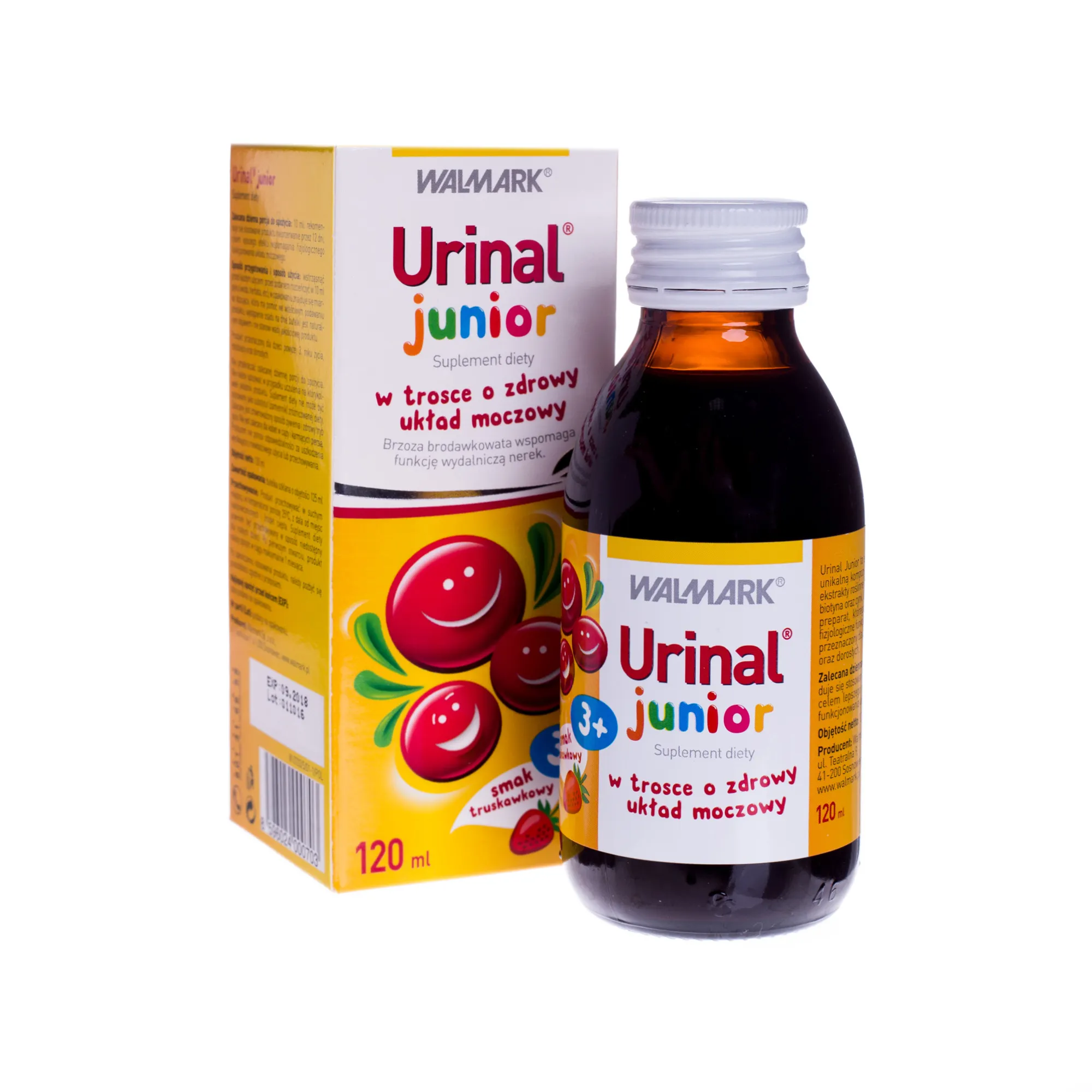 Urinal Junior, suplement diety, smak truskawkowy, 120 ml 