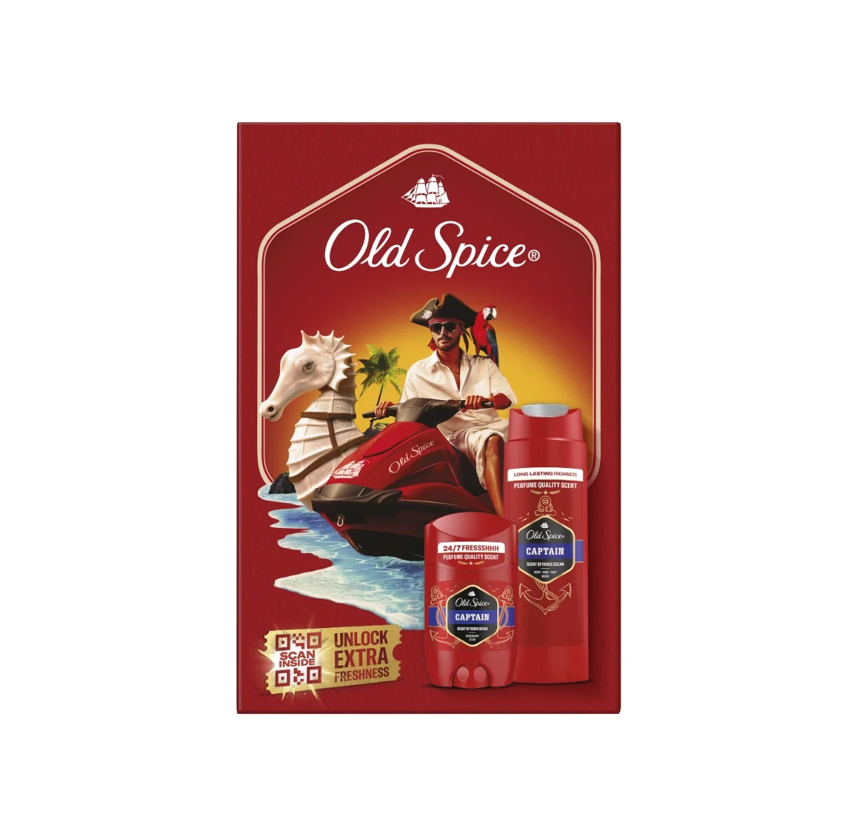 Old Spice Capitan Zestaw Podarunkowy dezodorant w sztyfcie, 50 ml + żel pod prysznic, 250 ml
