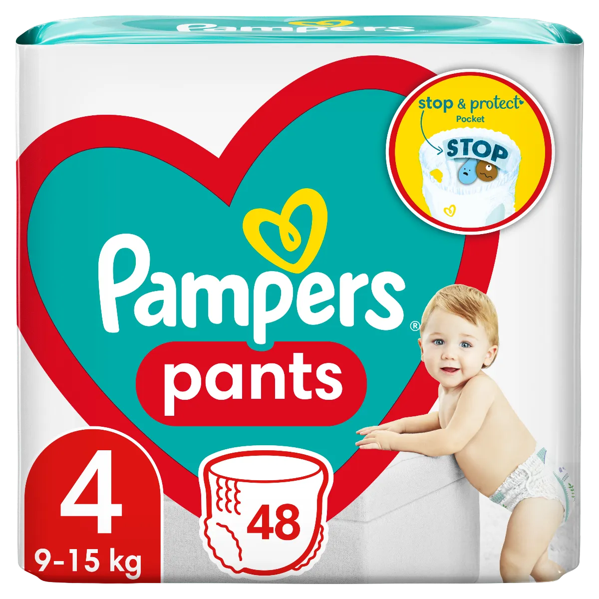 Pampers Pants Maxi pieluszki jednorazowe, rozmiar 4, 9-15 kg, 48 szt. 