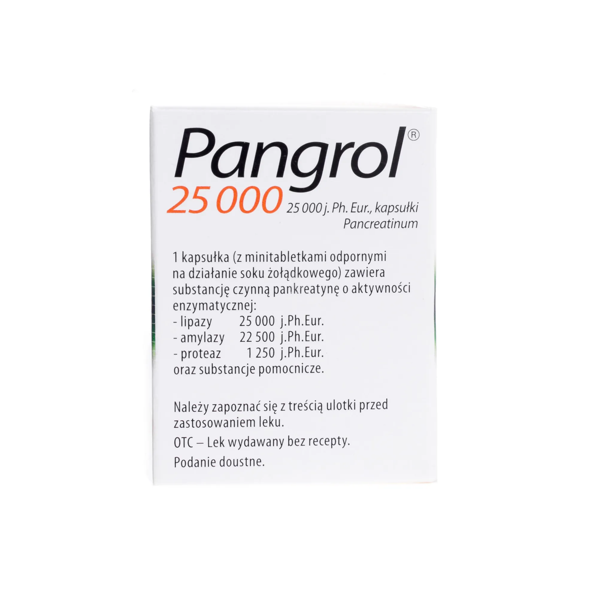 Pangrol 25 000, 25 000 j.Ph.Eur. lipazy, 20 kapsułek 