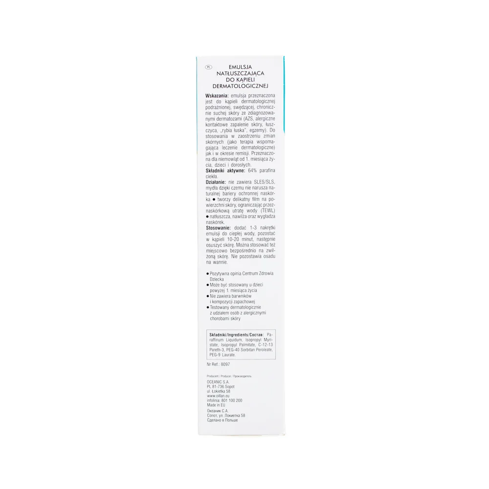 Oillan med+, emulsja natłuszczająca do kąpieli dermatologicznej, 500ml