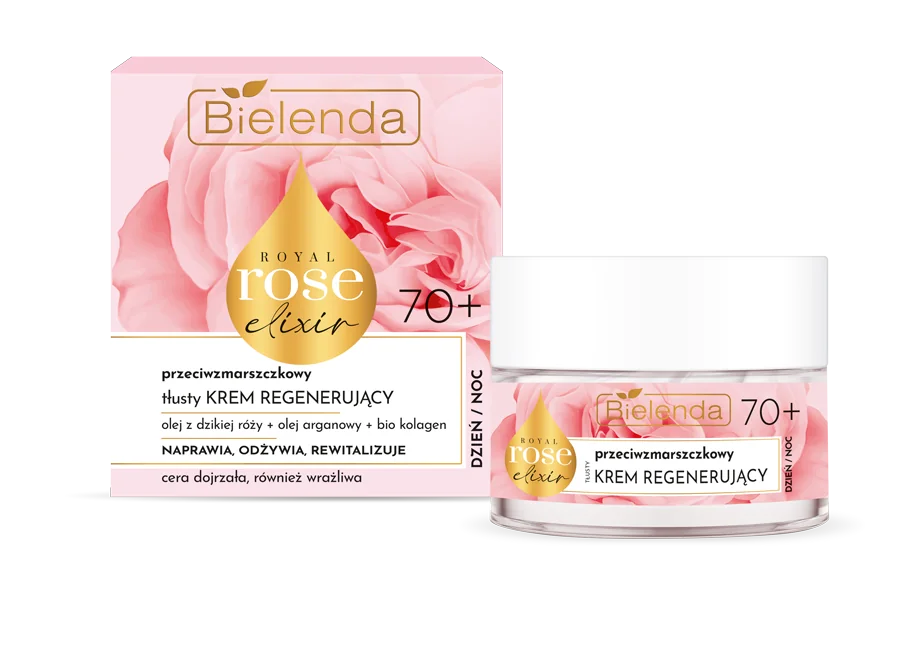 Bielenda Royal Rose przeciwzmarszczkowy tłusty krem regenerujący 70+, 50 ml
