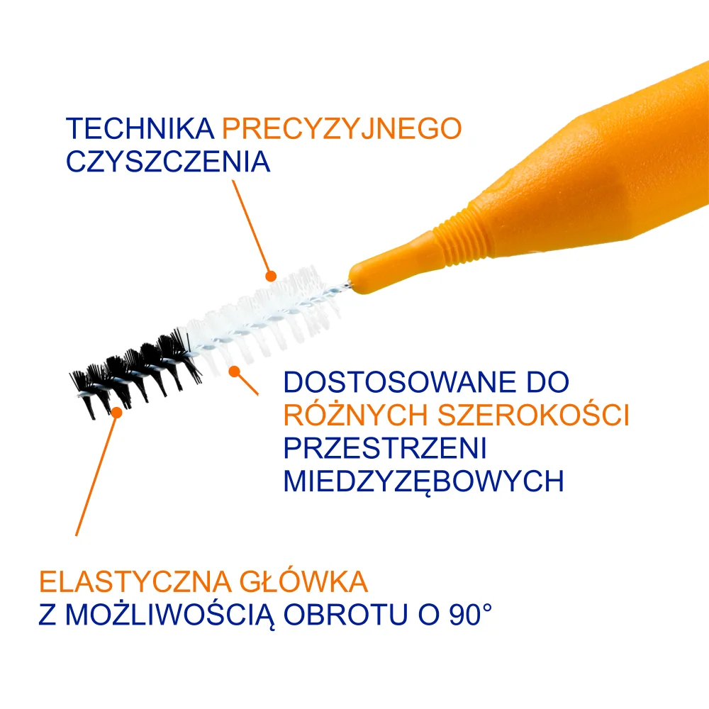 Elgydium Clinic Mono Compact szczoteczka międzyzębowa ISO 3 1,2 mm pomarańczowa, 4 szt.