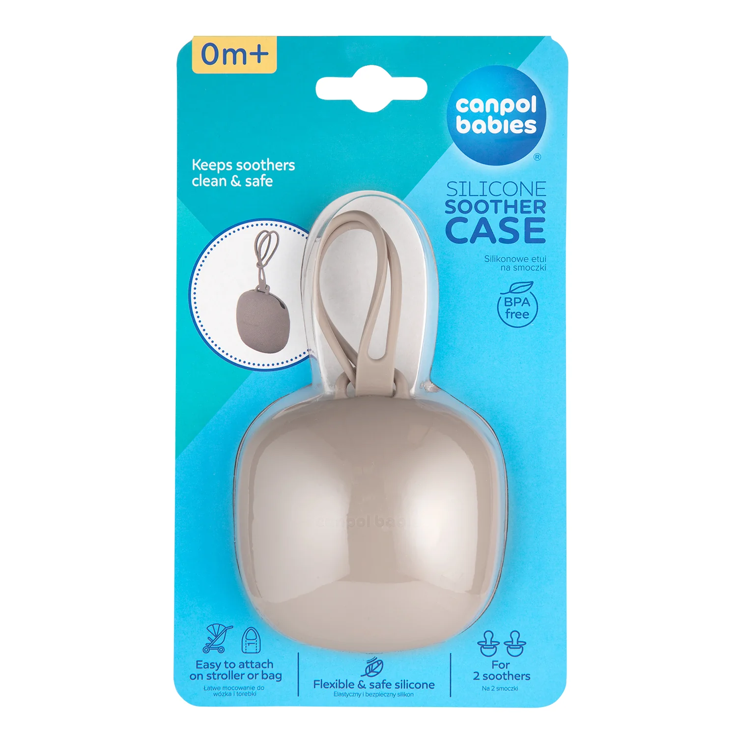 Canpol Babies silikonowe etui na smoczki beige, 1 sztuka