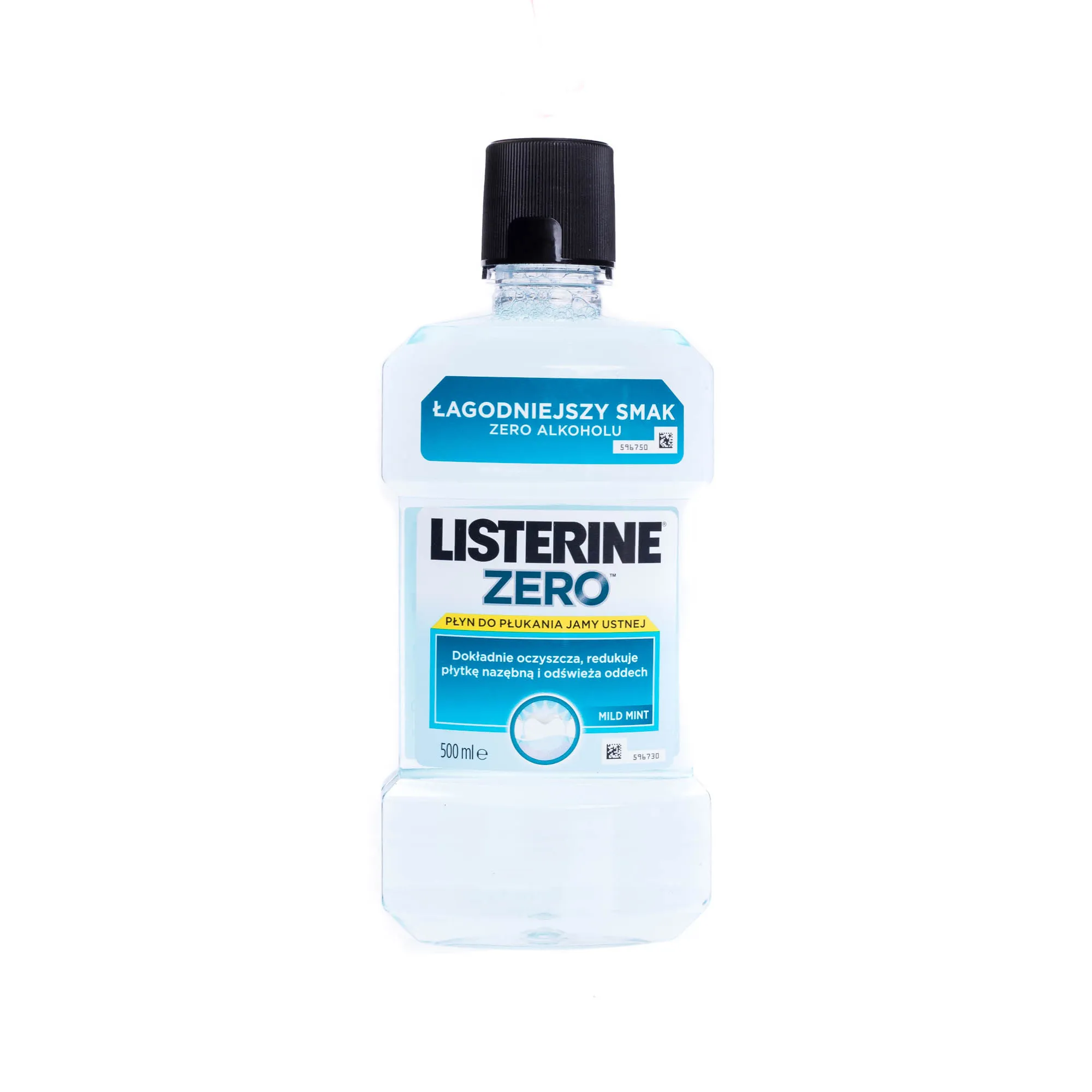 Listerine Zero, płyn do płukania jamy ustnej, mild mint, 500 ml