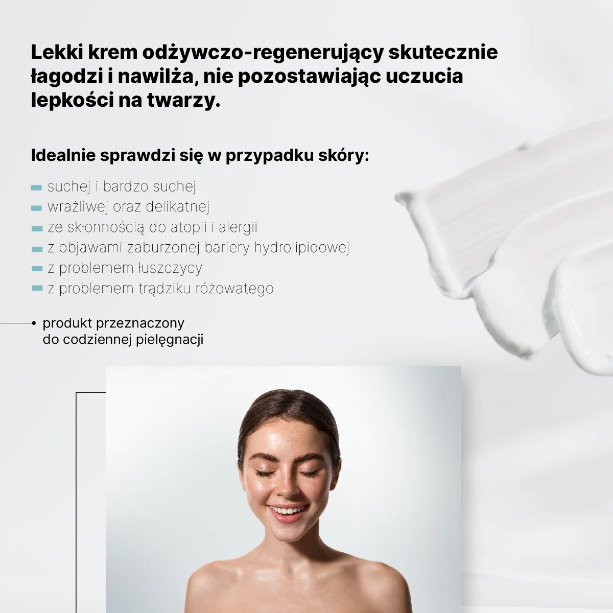 Amaderm Atopic lekki krem odżywczo-regenerujący do twarzy, 50 ml