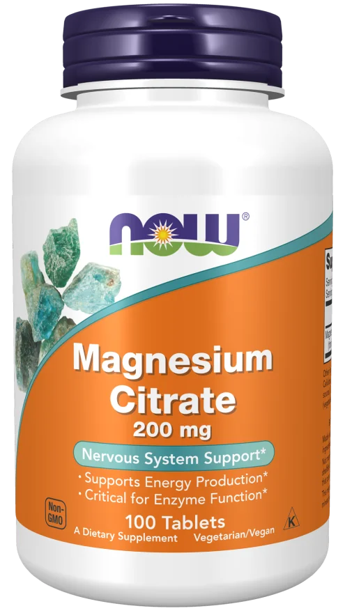 Now Foods Cytrynian Magnezu 200 mg 100 tabletek