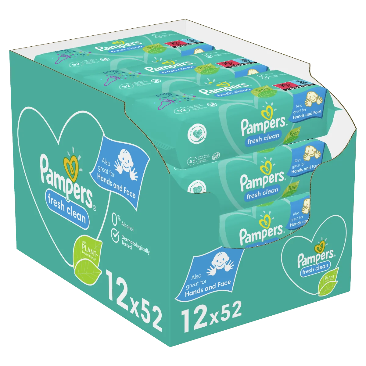 Pampers Fresh Clean chusteczki nawilżane, 12 x 52 szt.