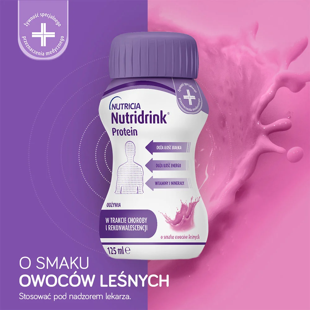 Nutridrink Protein płyn o smaku owoców leśnych, 4 x 125 ml