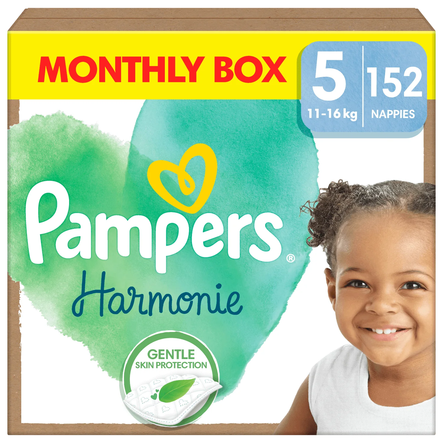 Pampers Harmonie Baby Pieluszki, rozmiar 5 (11kg-16kg), 152 sztuki
