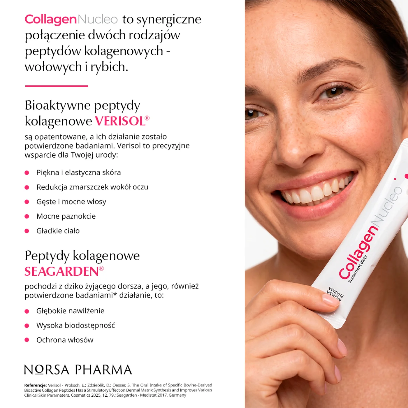 Norsa Pharma Collagen Nucleo smak malinowy, 30 saszetek