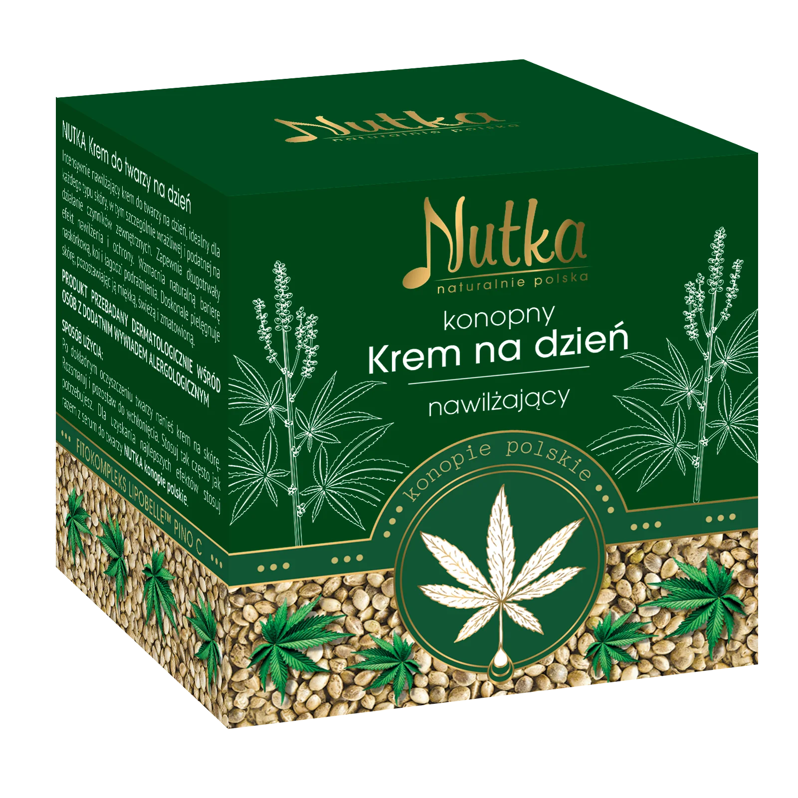 Nutka konopny krem do twarzy na dzień nawilżający, 50 ml