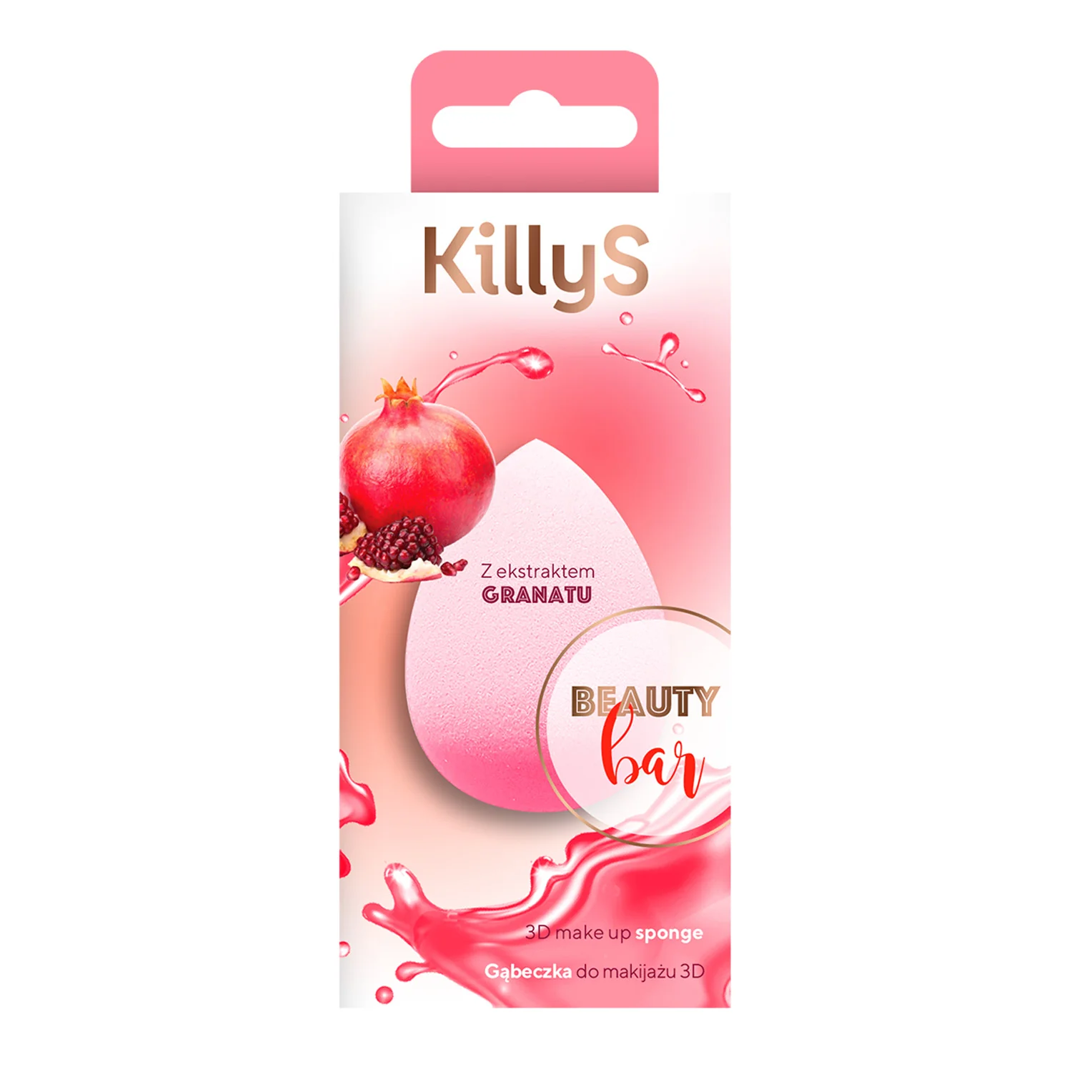 KillyS Beauty Bar 3D gąbeczka do makijażu z ekstraktem z granatu, 1 szt.