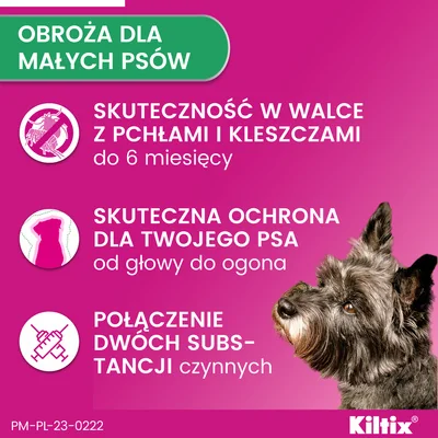 Kiltix 1,25 g + 0,28 g, obroża dla małych psów < 10 kg, 1 sztuka