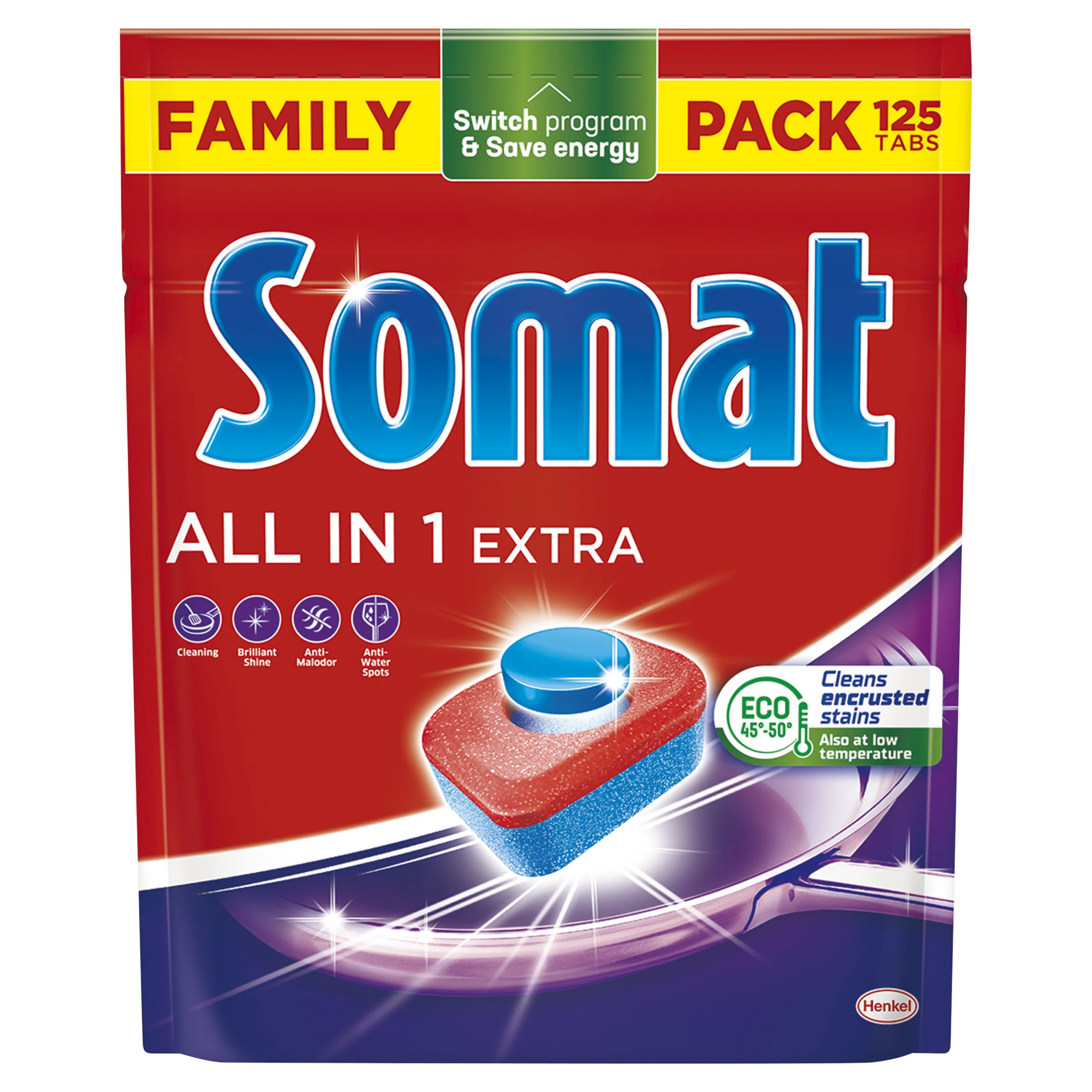 Somat All in 1 Extra tabletki do zmywarki, 125 szt.