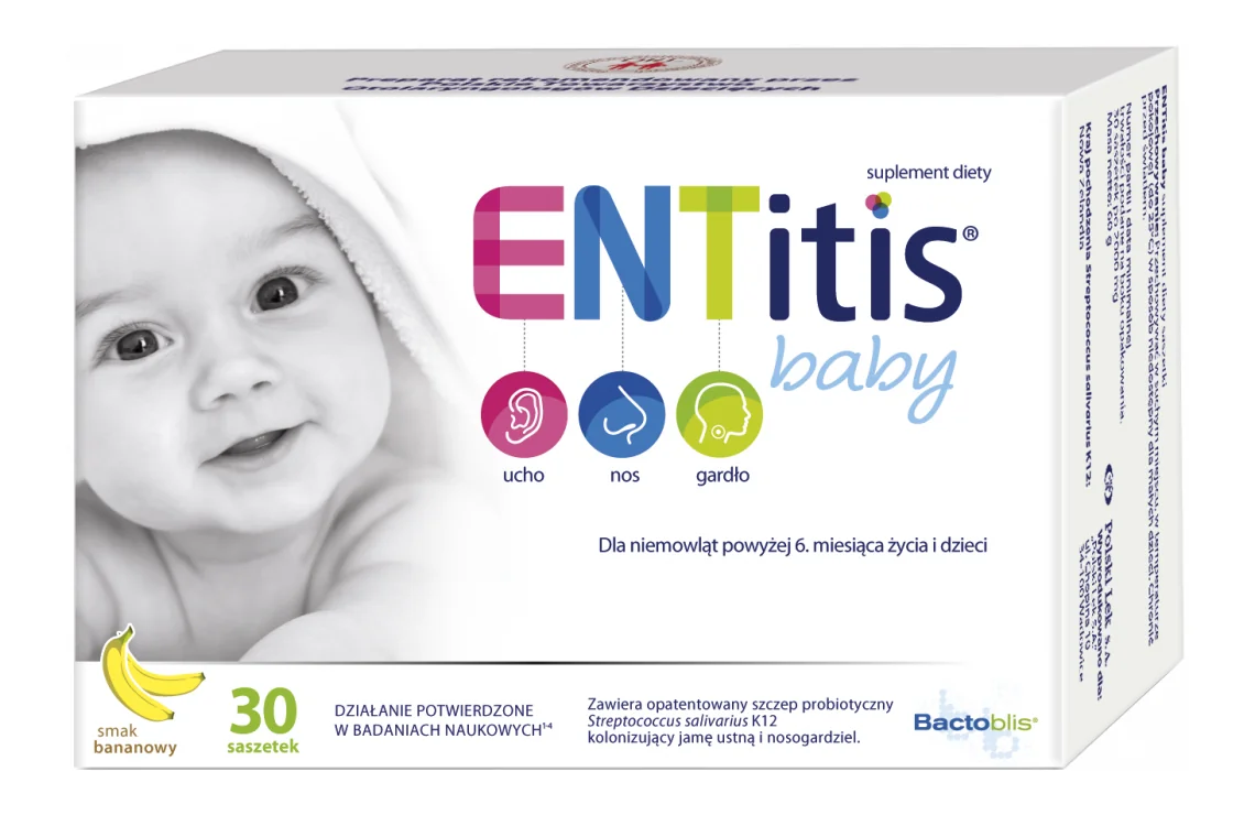 ENTitis Baby smak bananowy, 30 saszetek