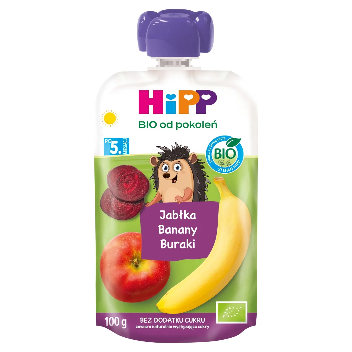 HiPP BIO od pokoleń jabłka-banany-buraki po 5. miesiącu, 100 g