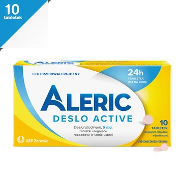 Aleric Deslo Active, 5 mg,  lek przeciwalergiczny, 10 tabletek 