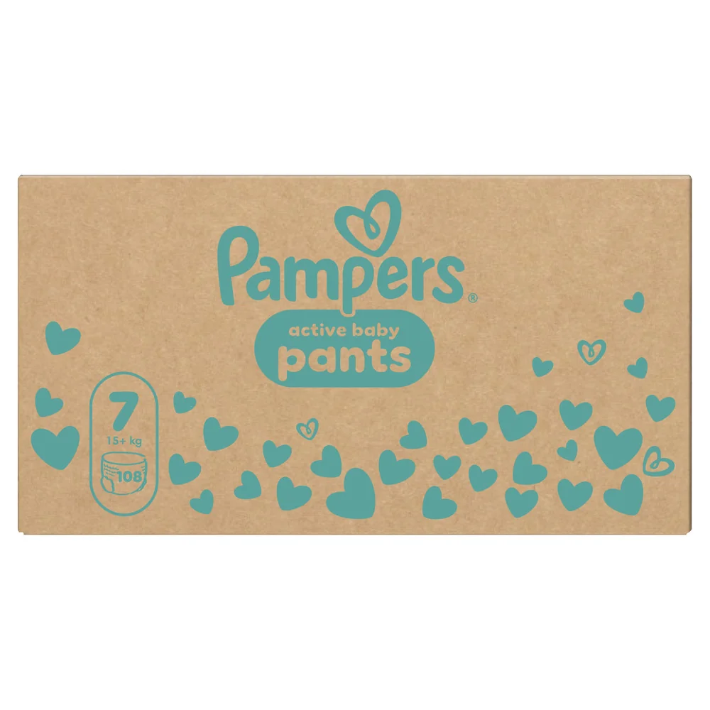 Pampers Active Baby Pants 7 pieluchomajtki, rozmiar 7, 15+ kg, 108 sztuk