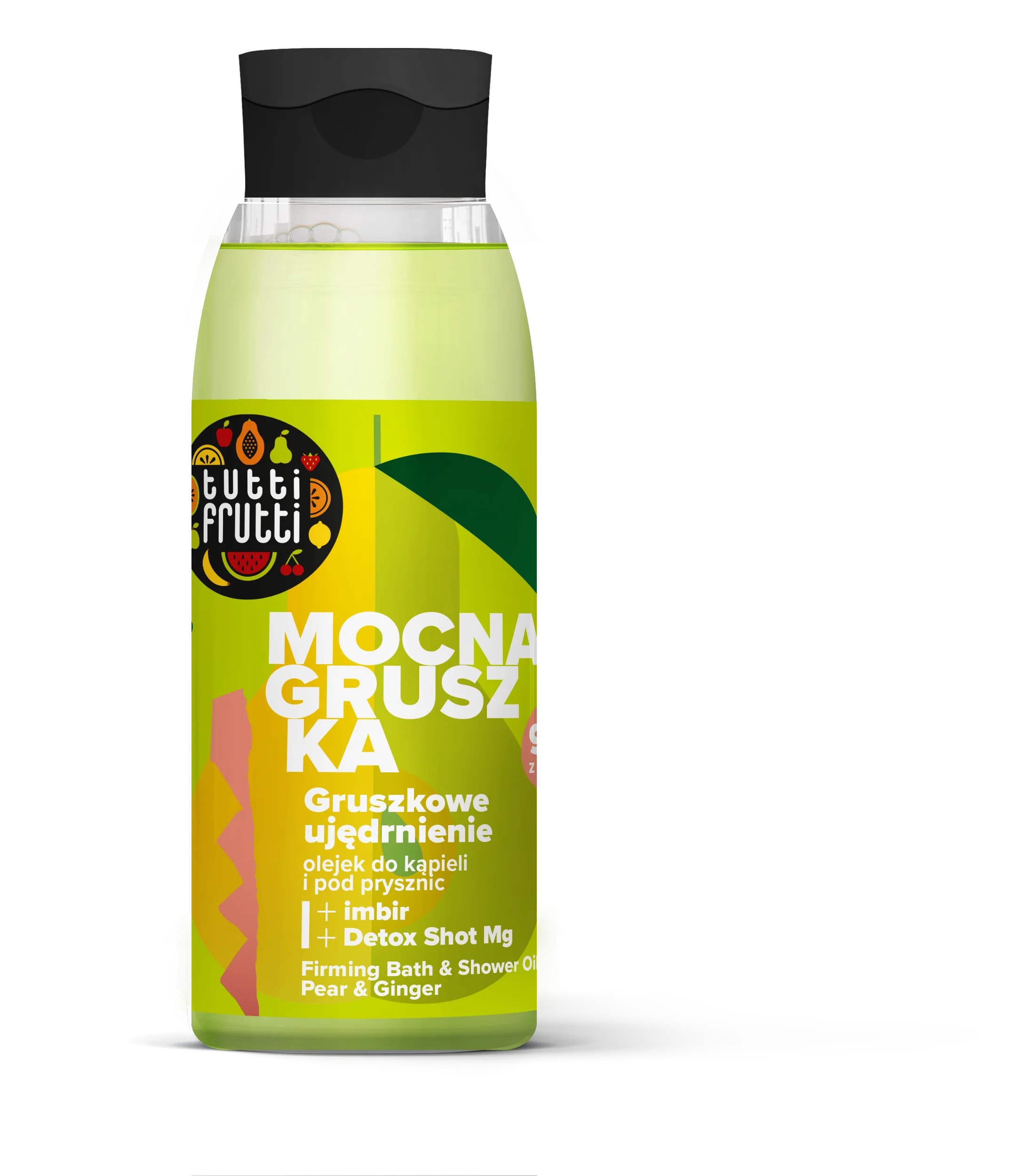 Farmona Tutti Frutti Ujędrniający olejek do kąpieli i pod prysznic Gruszka i Imbir + Detox Shot Mg, 400 ml