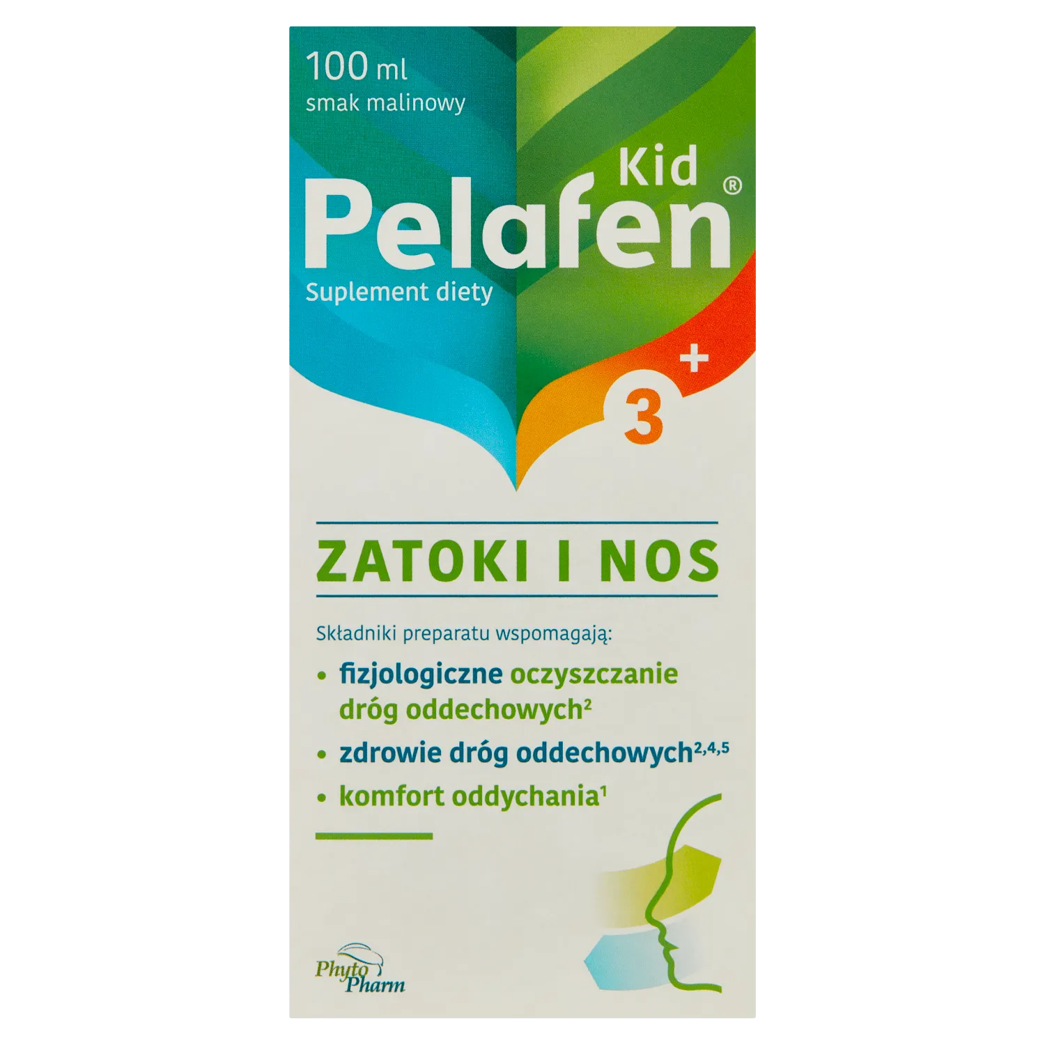 Pelafen Kid 3+ Zatoki i Nos smak malinowy, 100 ml