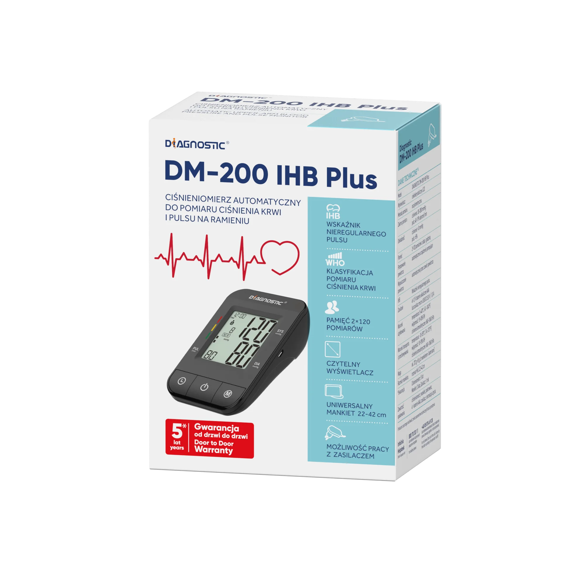 Diagnostic DM-200 IHB PLUS ciśnieniomierz z zasilaczem automatyczny naramienny, 1 sztuka
