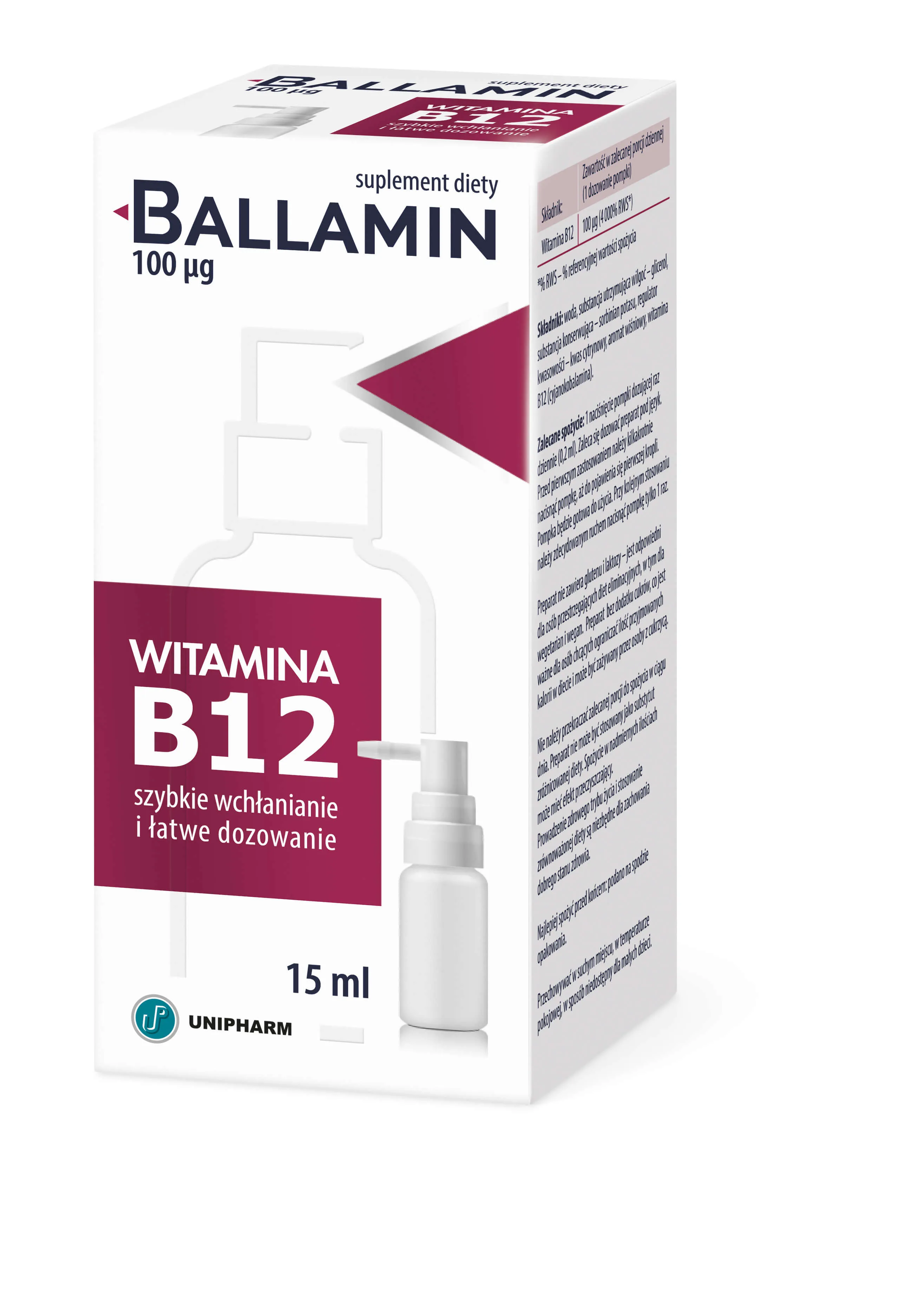Ballamin, suplement diety, aerozol doustny, 15 ml