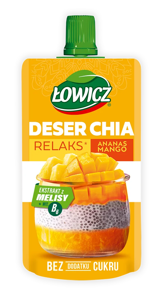Łowicz Deser Chia ananas mango, 120 g