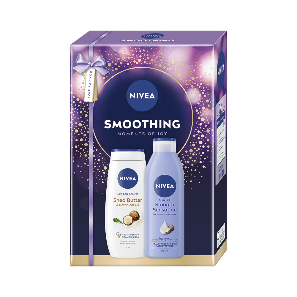 Nivea Smoothing Zestaw żel pod prysznic, 250 ml + balsam do ciała, 250 ml